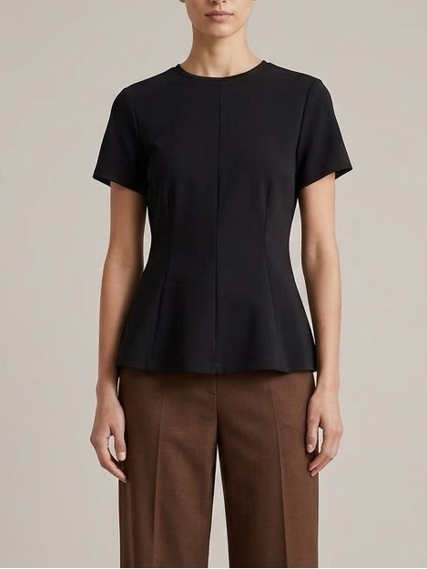 H&M Black Short-Sleeve Fitted Shirt